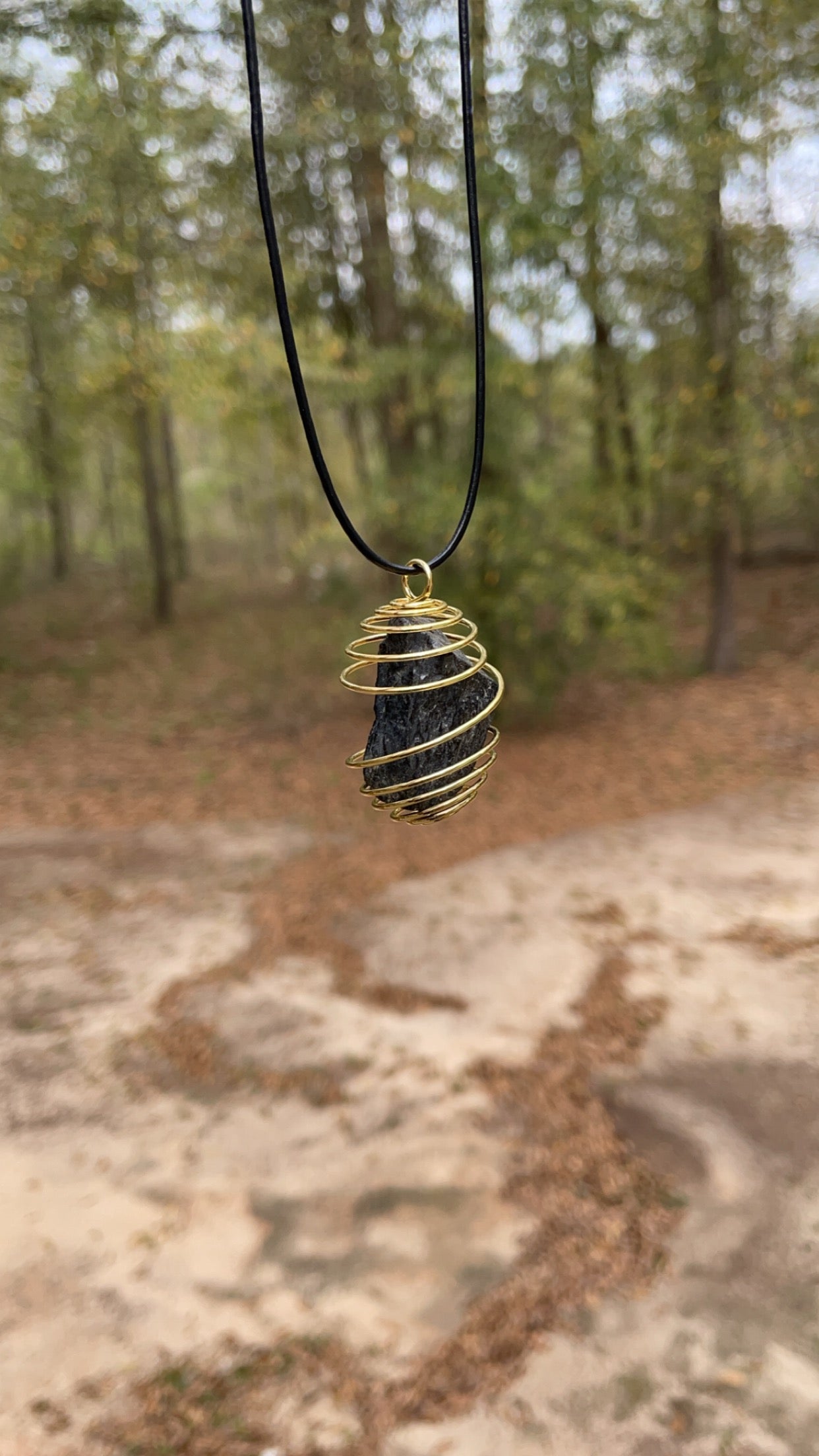 Black Tourmaline Crystal Necklace